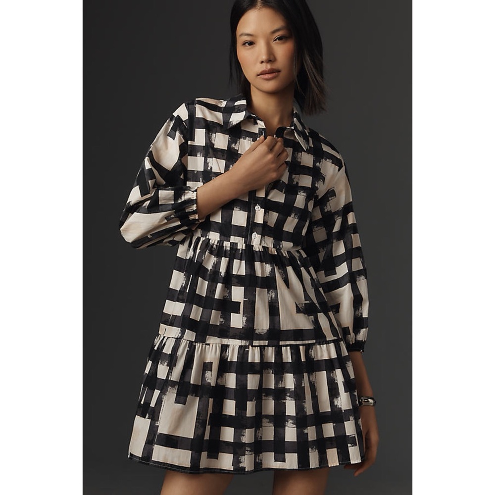NWT Maeve The Bettina Tiered Mini Shirt Dress - Size XS